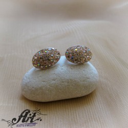  Сребърни обеци с камъни Swarovski - E-1003